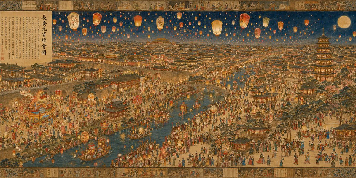 Tang Dynasty Chang'an Lantern Festival Panorama