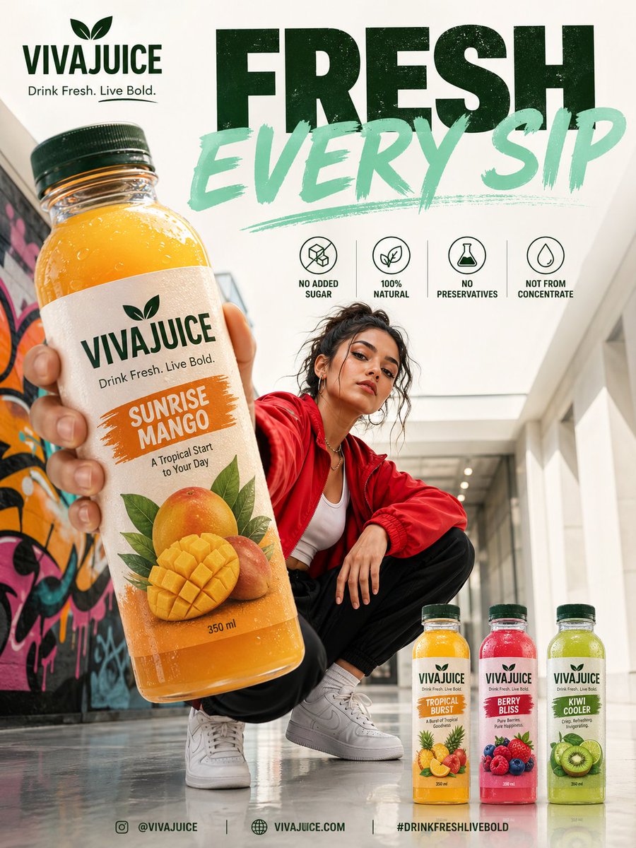 Urban fruit juice ad poster