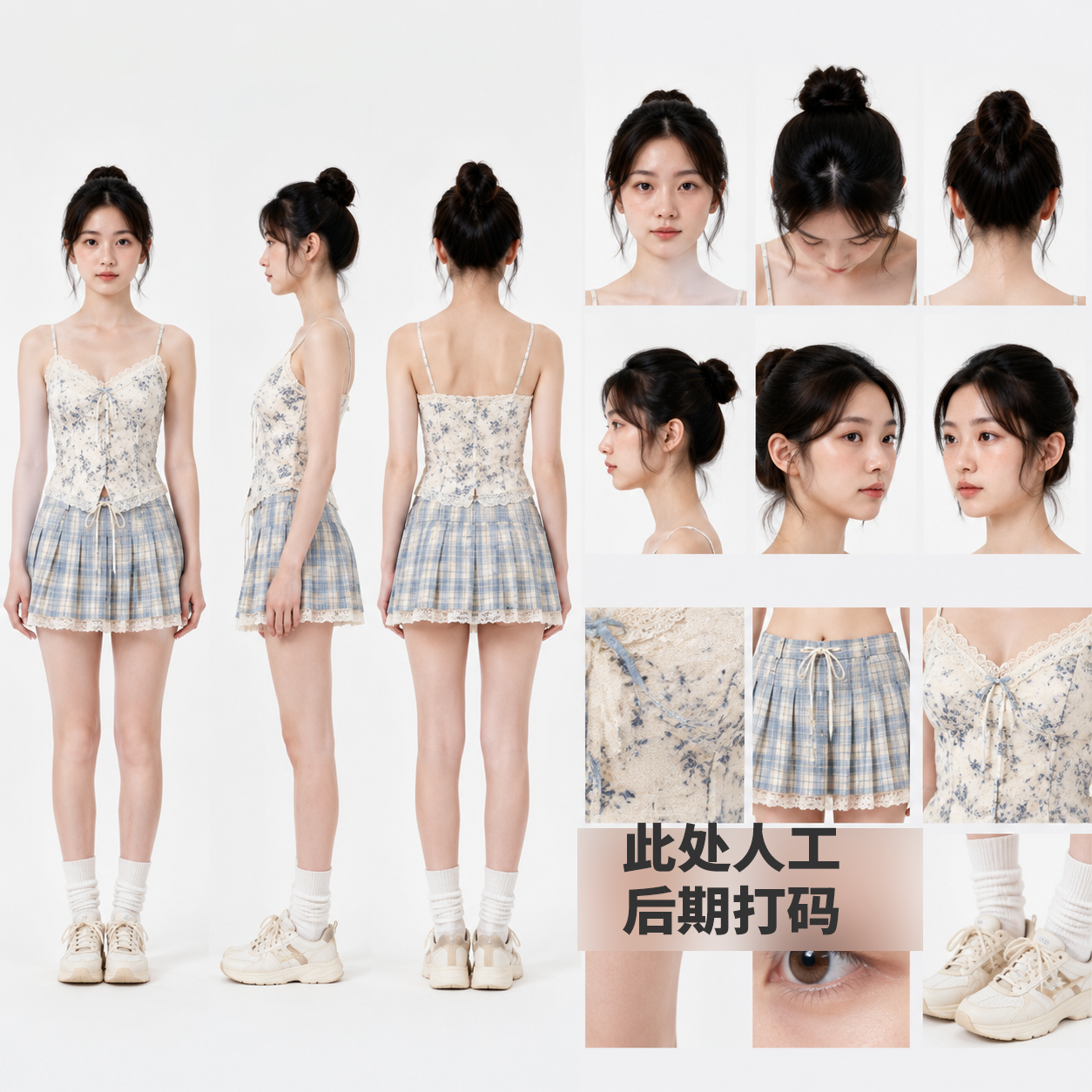 人物主角色三视图（记得2K横版，改第一行）